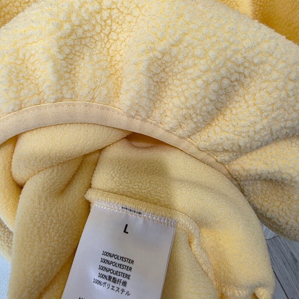 ESSENTIALS Fear of God Hoodie Yellow Sherpa Fleece Pullover β Size L β Oversized - Picture 15 of 15